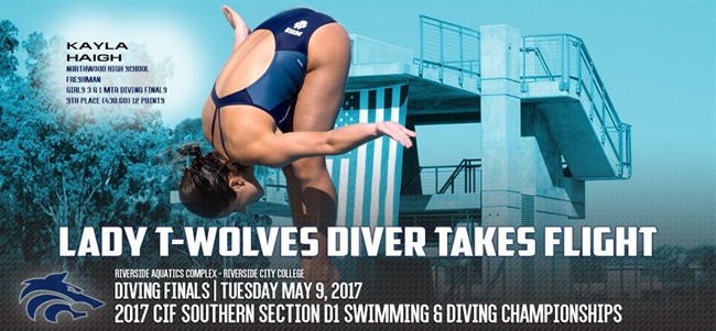 NORTHWOOD DIVER KAYLA HAIGH TAKES FLIGHT: 2017 CIF-SS DIVISION I SWIMMING AND DIVING CHAMPIONSHIPS